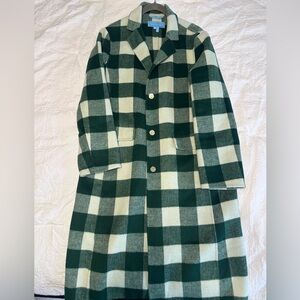 Draper James Gingham Woods Coat in Green Size S